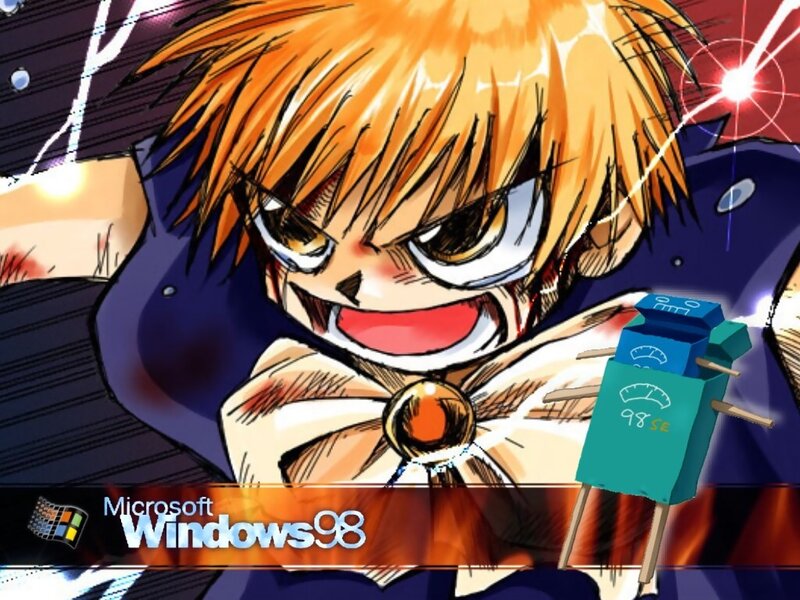 anime character with Windows 98