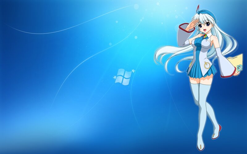 anime character with windows logo