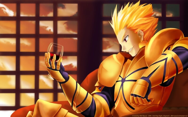 anime character with wine glass
