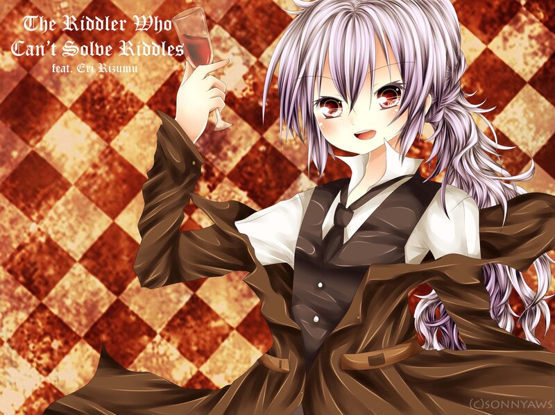 Anime Character with Wine Glass — Brown