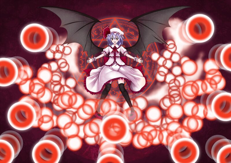 Anime character with wings and red rings
