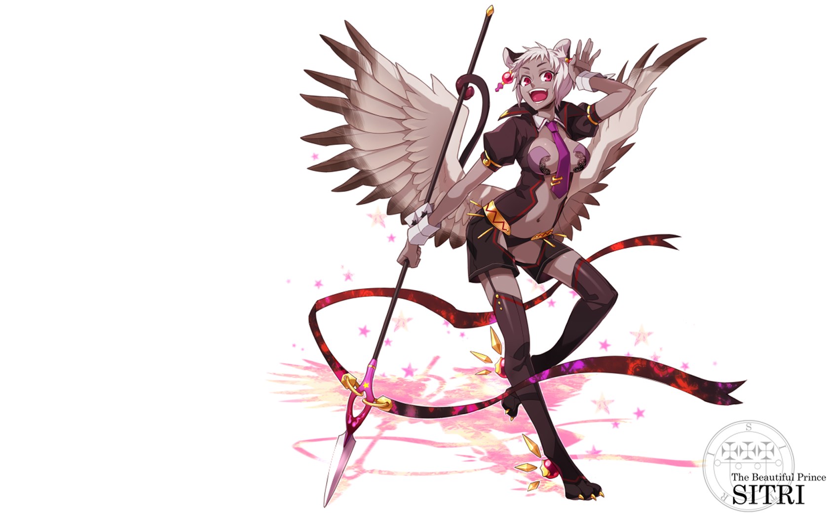 anime character with wings and spear