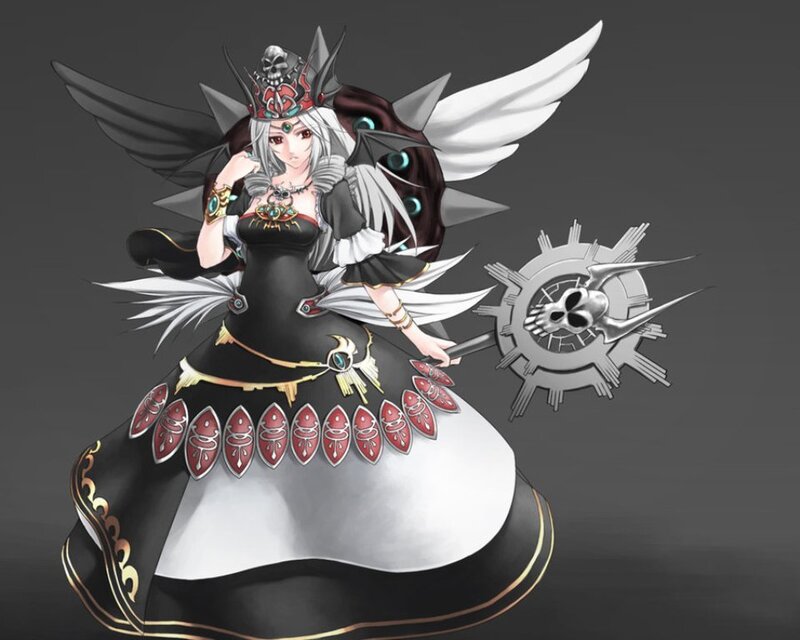 anime character with wings and staff