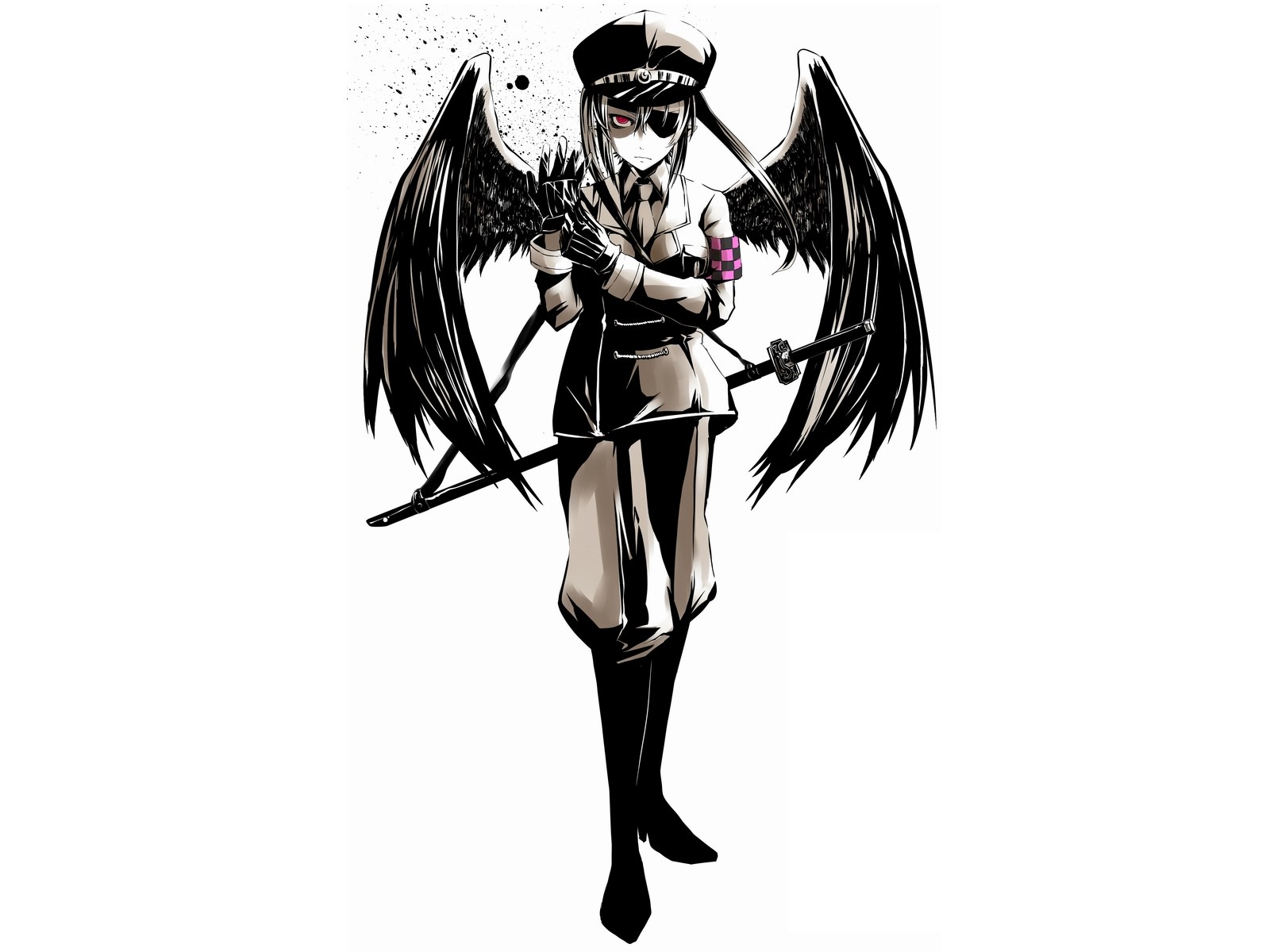 anime character with wings and sword