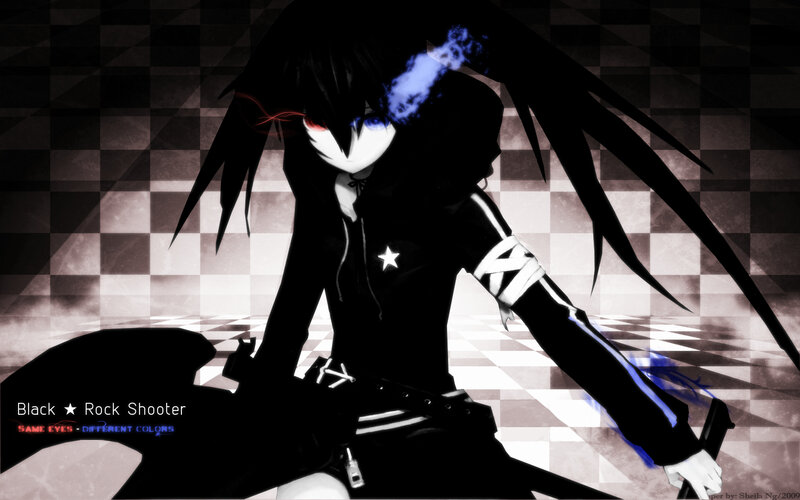 Anime Character with Wings — Black, Dramatic, Digital Art, Checkered Background