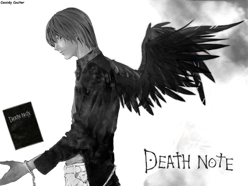 Anime Character with Wings — Black, Dramatic, Manga, Black Wings