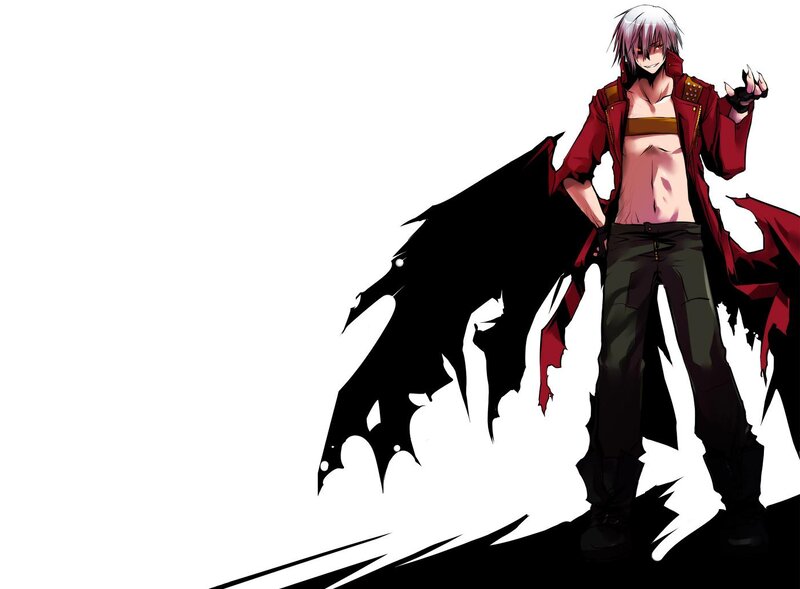 Anime Character with Wings — Black, Dramatic, Manga, Red Jacket