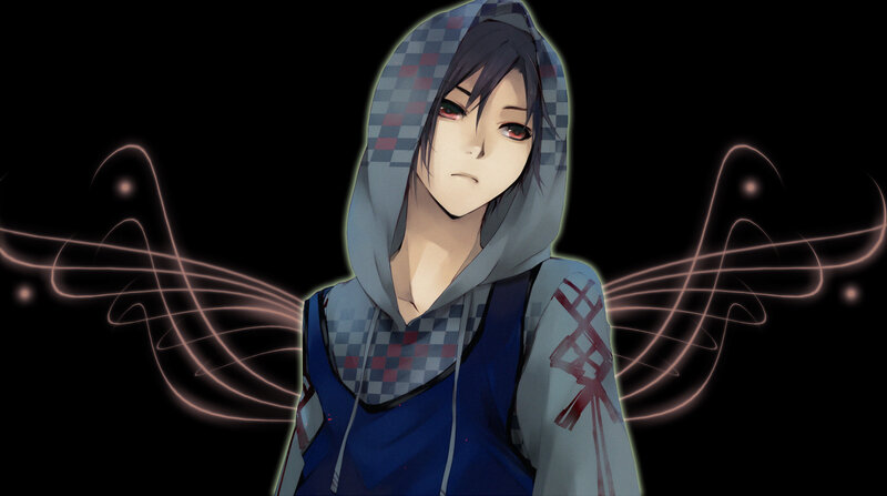 Anime Character with Wings — Black, Dramatic, Night, Digital Art, Hoodie