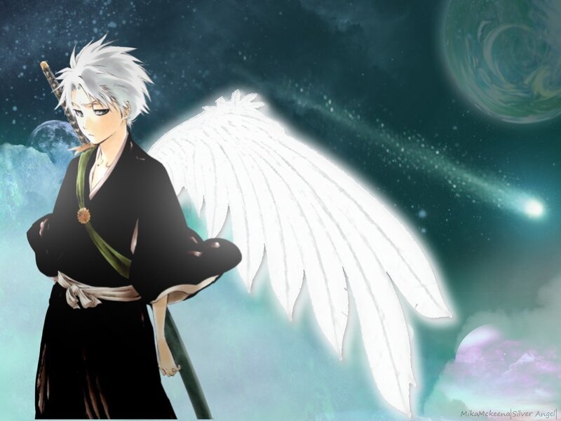 Anime Character with Wings — Black, Dramatic, Night, Digital Art, Sword