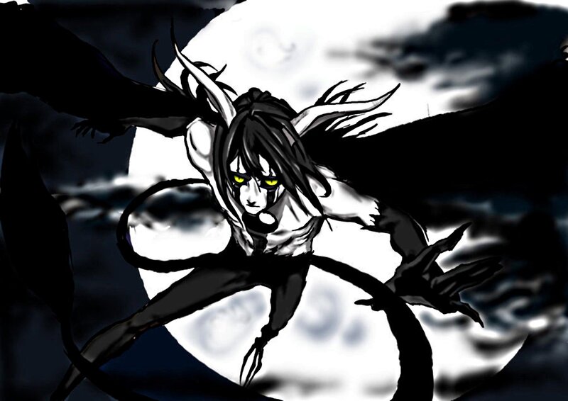 Anime Character with Wings — Black, Dramatic, Night, Manga, Moon