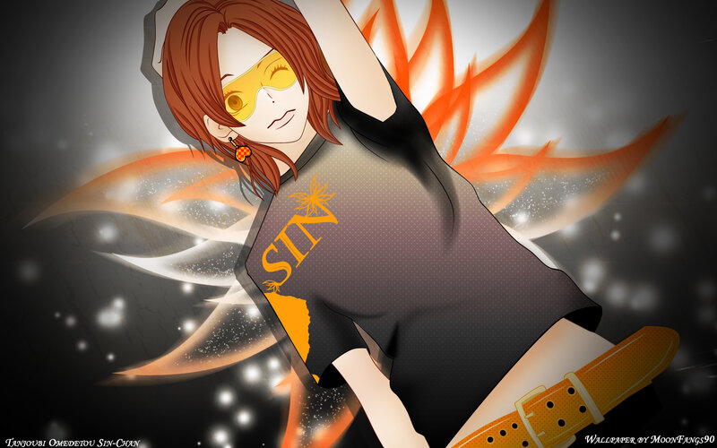 Anime Character with Wings — Black, Dramatic