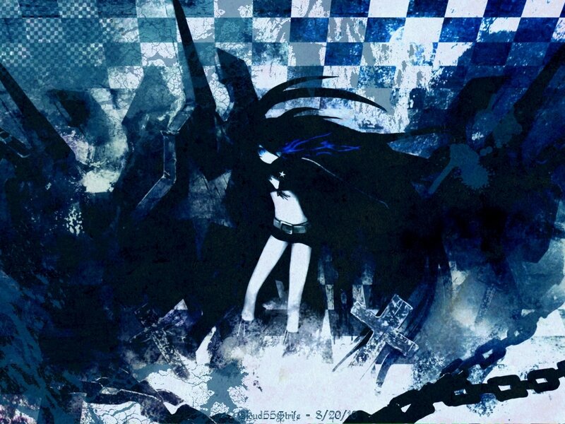 Anime Character with Wings — Blue, Dark, Dramatic