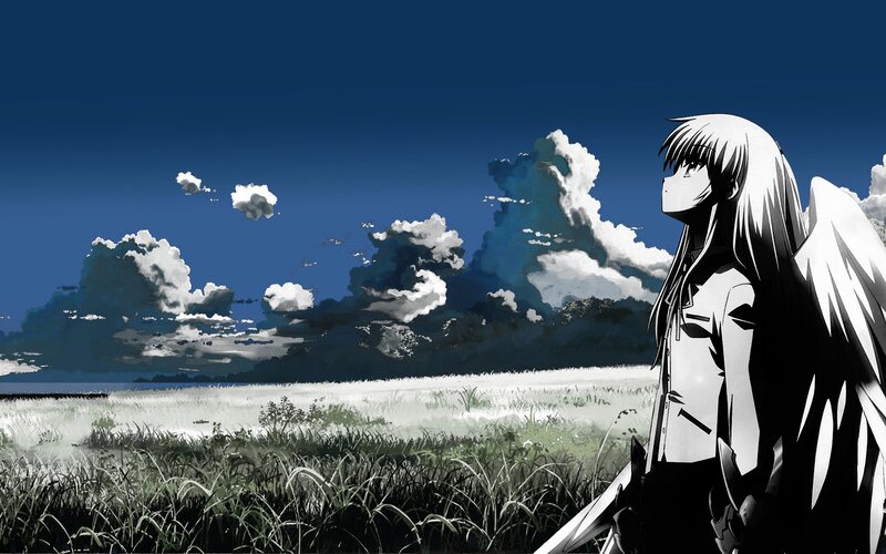 Anime Character with Wings — Blue, Dramatic, Afternoon