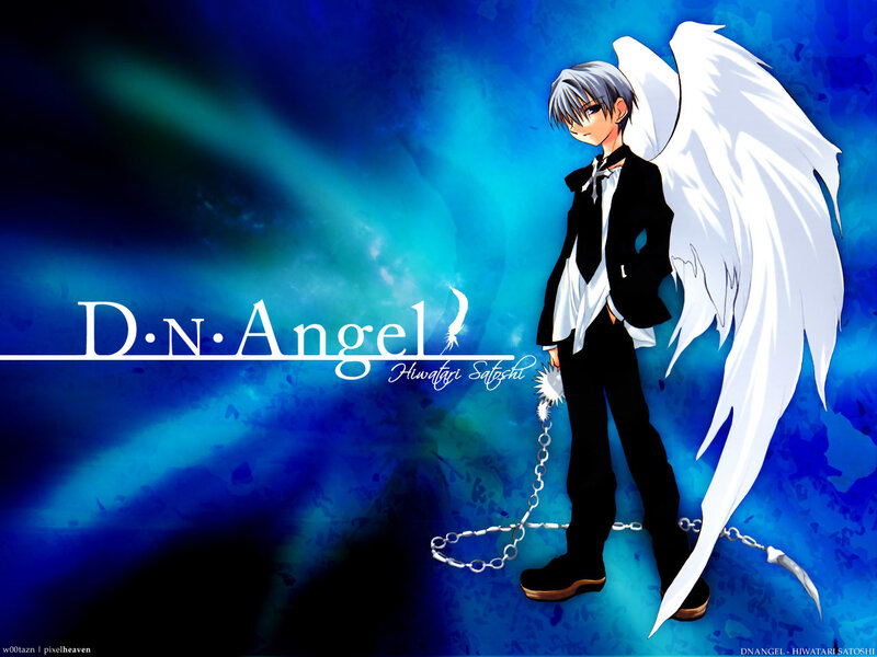 Anime Character with Wings — Blue, Dramatic, Chains