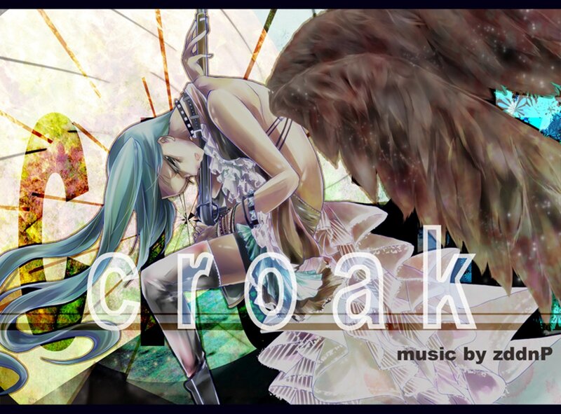 Anime Character with Wings — Blue, Dramatic, Digital Art, Guitar