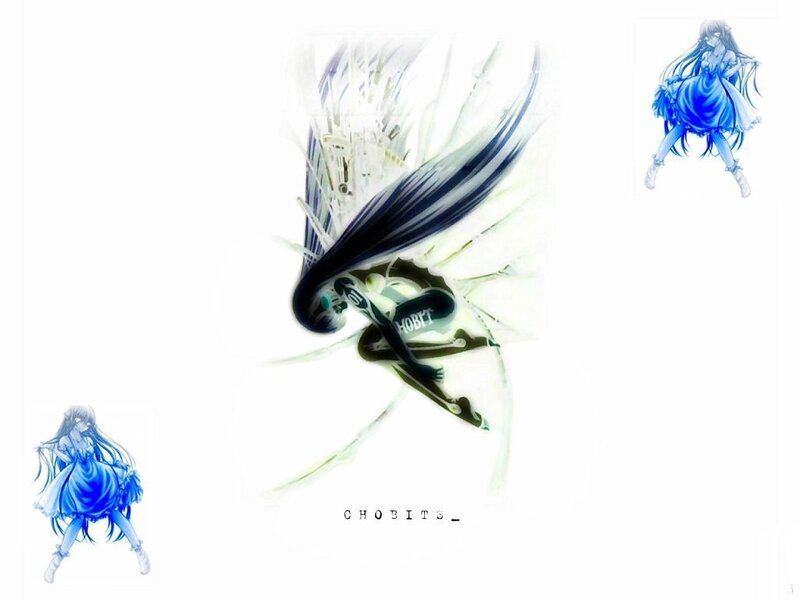 Anime Character with Wings — Blue, Dramatic, Digital Art, Long Hair