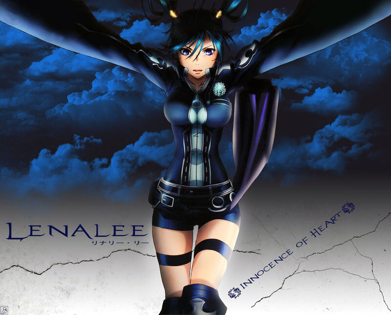 Anime Character with Wings — Blue, Dramatic, Night, Digital Art, Clouds