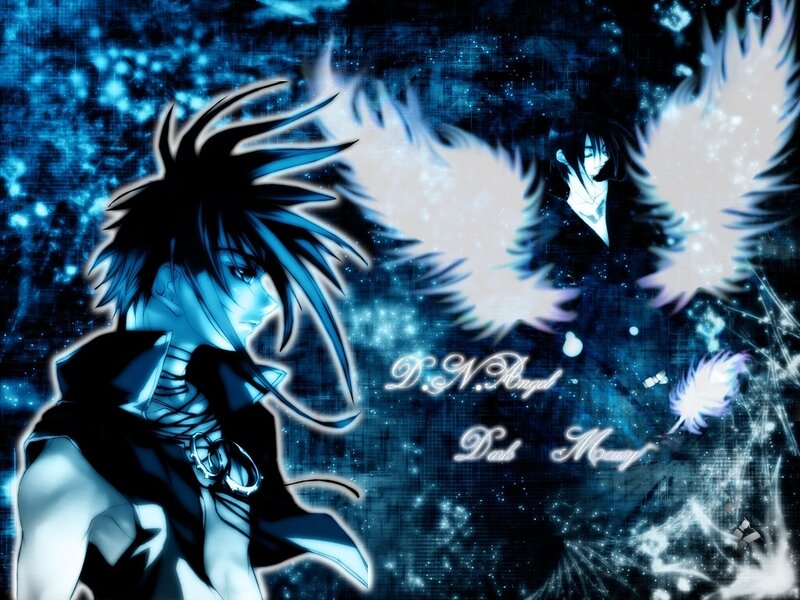 Anime Character with Wings — Blue, Dramatic, Night, Spiky Hair