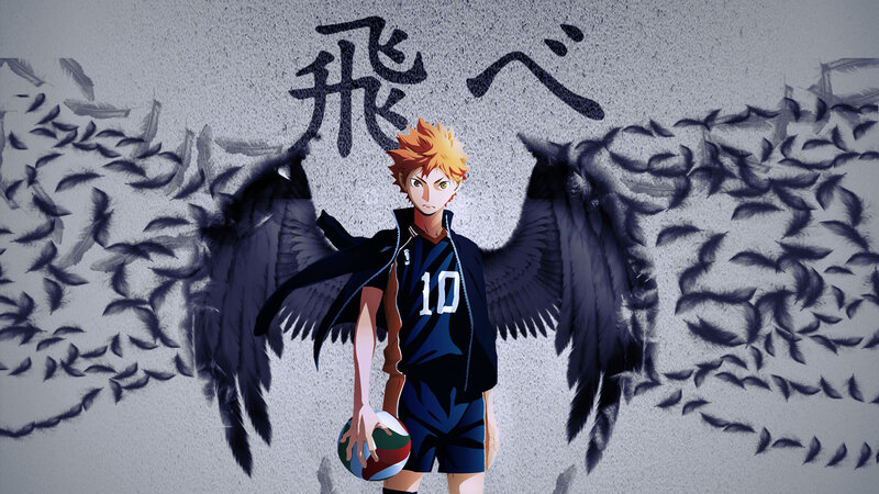 Anime Character with Wings — Blue, Dramatic, Volleyball