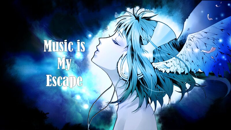 Anime Character with Wings — Blue, Dreamy