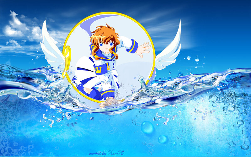 Anime Character with Wings — Blue, Dynamic