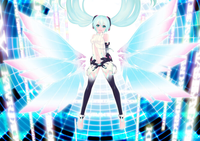 Anime Character with Wings — Blue, Energetic