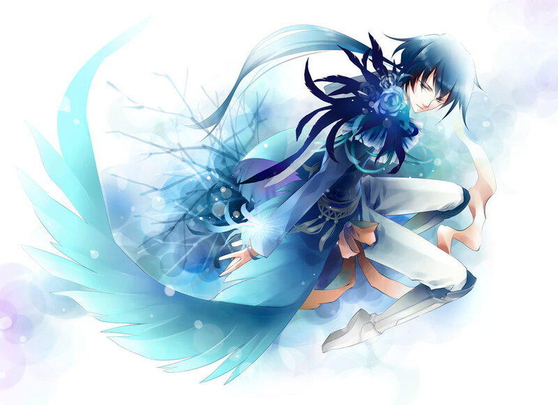 Anime Character with Wings — Blue, Ethereal