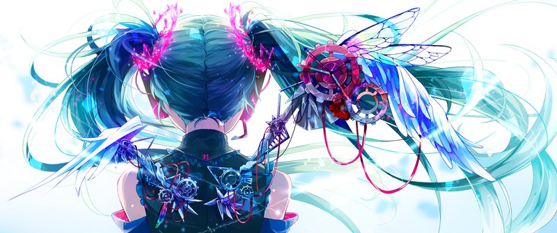 Anime Character with Wings — Blue, Fantastical