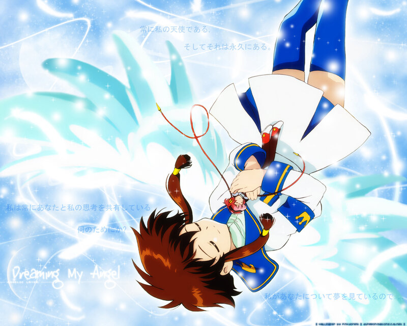 Anime Character with Wings — Blue