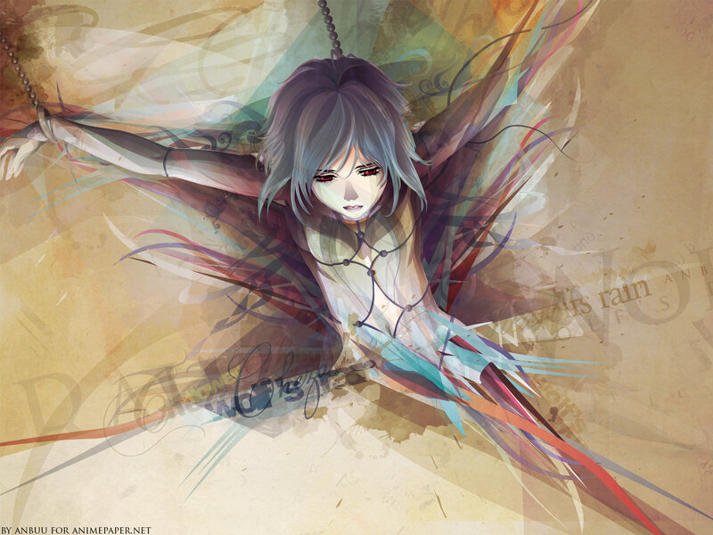 Anime Character with Wings — Brown, Dramatic, Digital Art