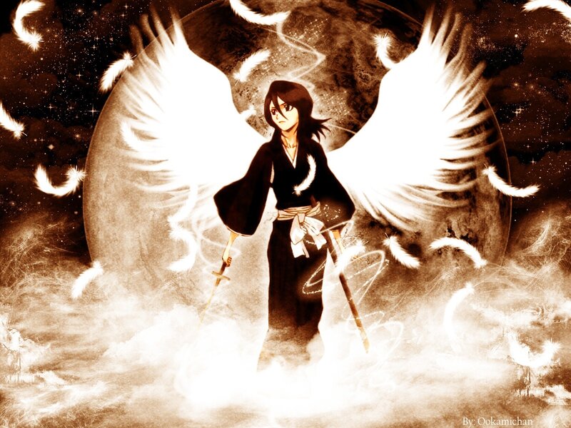 Anime Character with Wings — Brown, Dramatic, Night