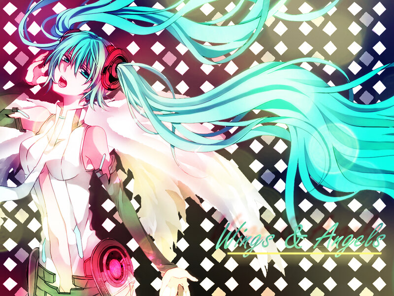 Anime Character with Wings — Cyan, Dramatic, Digital Art