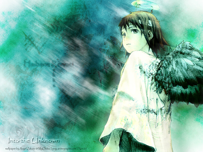 Anime Character with Wings — Green, Dramatic, Halo