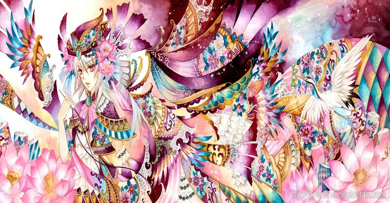 Anime Character with Wings — Pink, Fantastical