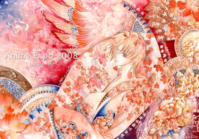 Anime Character with Wings — Pink, Serene, Autumn