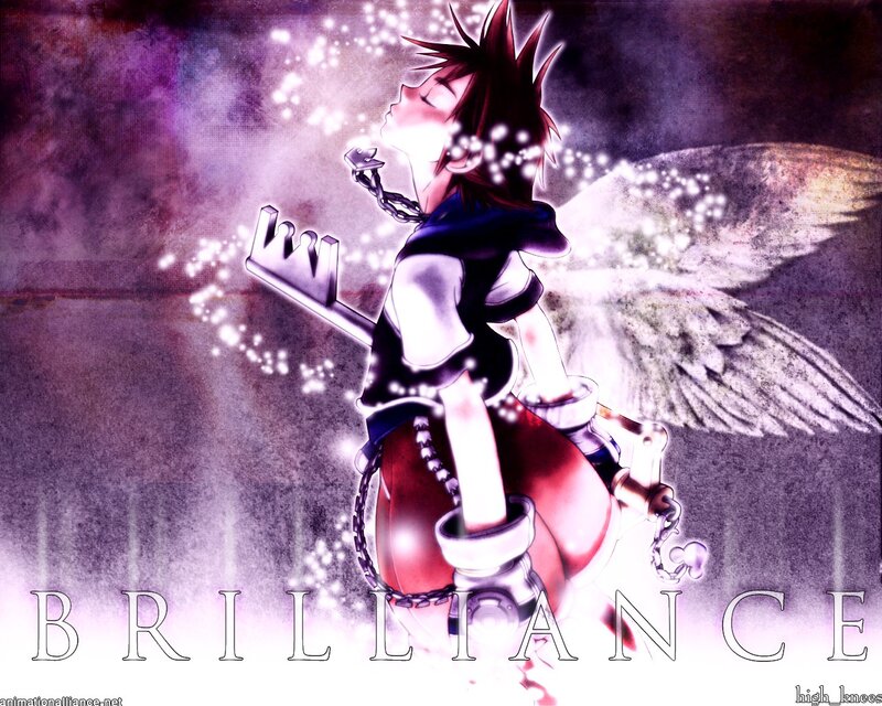 Anime Character with Wings — Purple, Dramatic, Digital Art, Keyblade