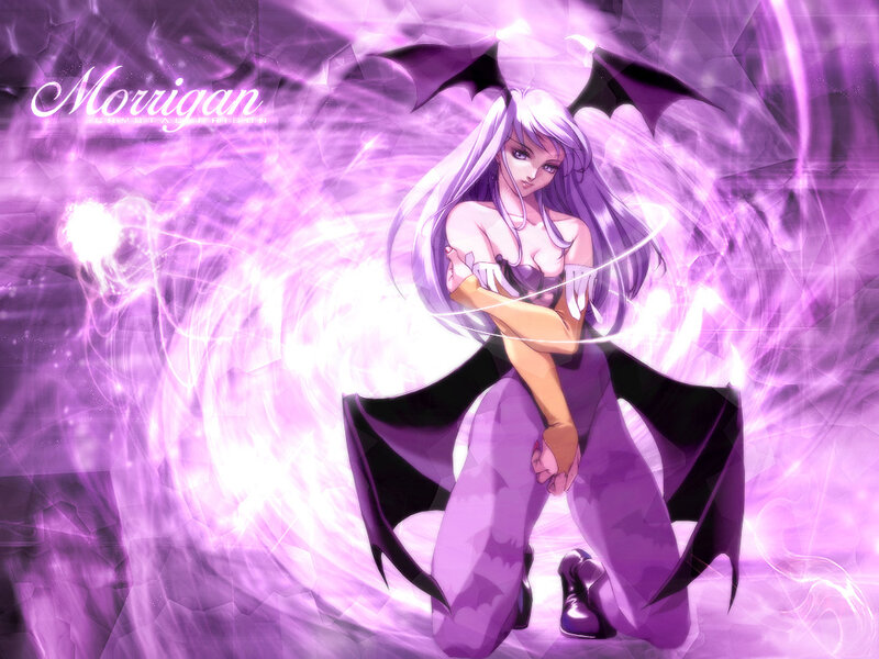Anime Character with Wings — Purple, Dramatic, Digital Art