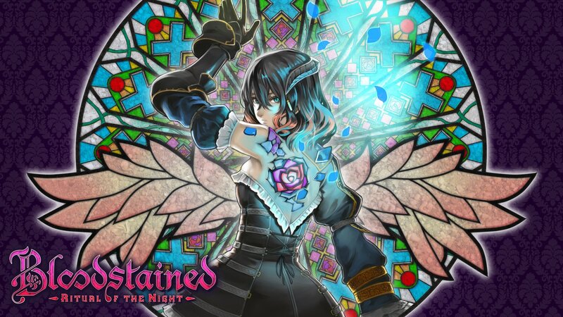 Anime Character with Wings — Purple, Dramatic, Night, Digital Art, Stained Glass, Sword