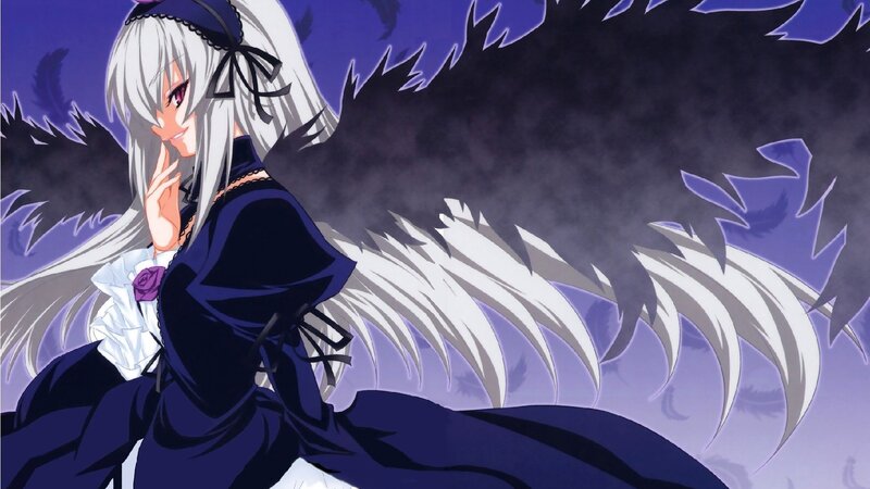 Anime Character with Wings — Purple, Dramatic, Night, Dress