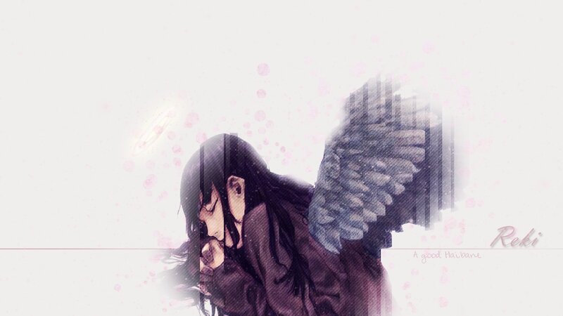 Anime Character with Wings — Purple, Melancholic