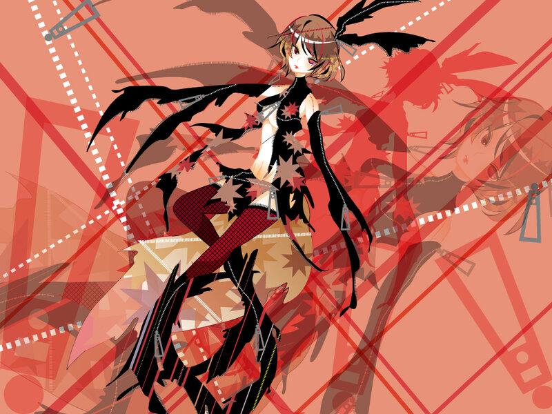 Anime Character with Wings — Red, Dramatic, Digital Art, Red Background
