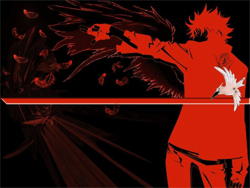 Anime Character with Wings — Red, Dramatic, Manga, Bird