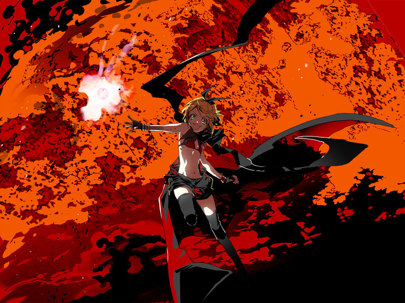 Anime Character with Wings — Red, Dramatic, Manga, Explosion