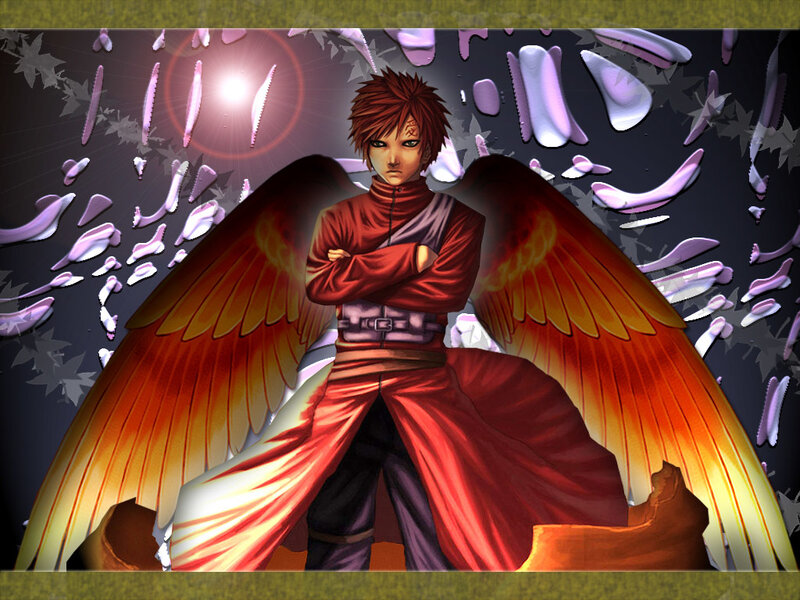 Anime Character with Wings — Red, Dramatic, Manga, Red Cloak