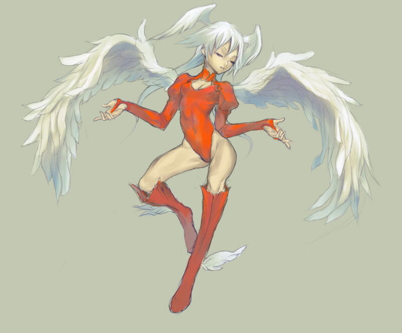 Anime Character with Wings — Red