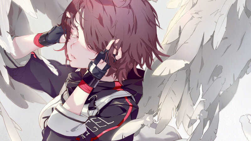 Anime Character with Wings — White, Calm