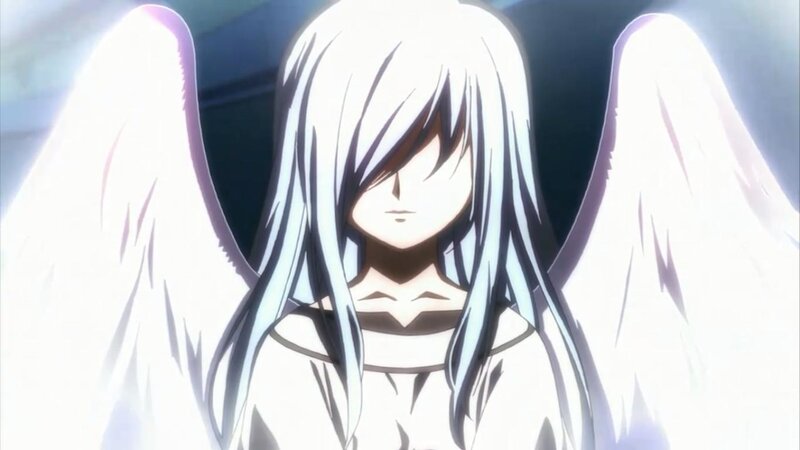 Anime Character with Wings — White, Dramatic, Long Hair