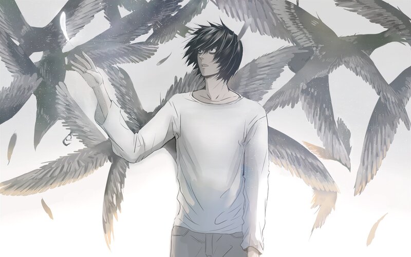 Anime Character with Wings — White, Dramatic, Manga, Feathers