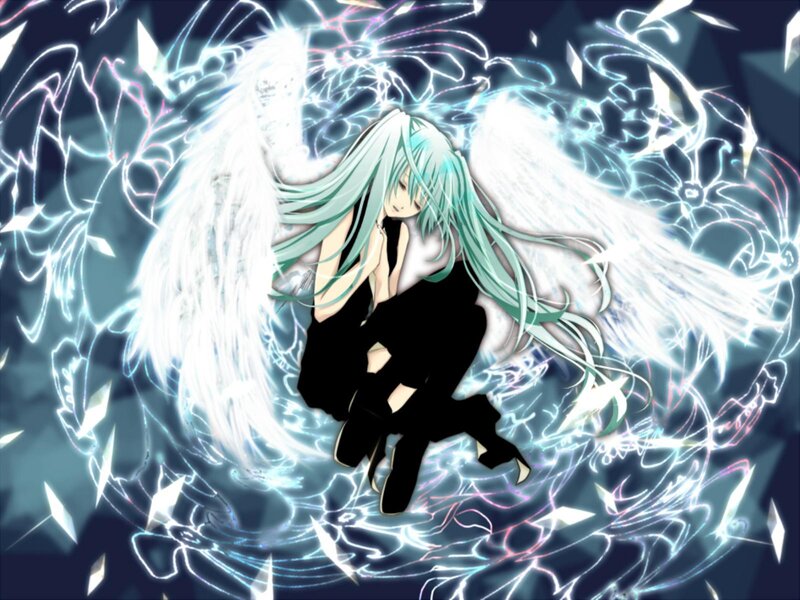 Anime Character with Wings — White, Dramatic