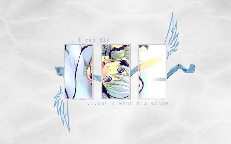 Anime Character with Wings — White, Dreamy, Digital Art